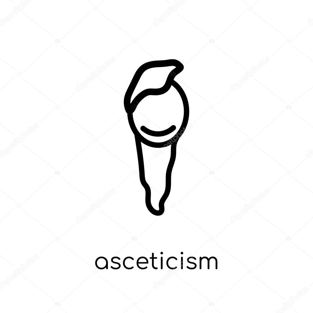 asceticism icon. Trendy modern flat linear vector asceticism icon on white background from thin line Religion collection, editable outline stroke vector illustration