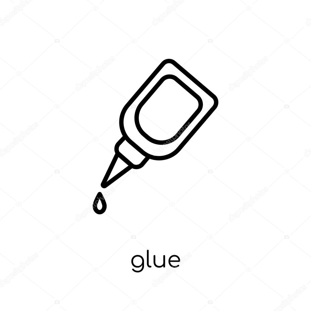 Glue icon. Trendy modern flat linear vector glue icon on white background from thin line collection, outline vector illustration