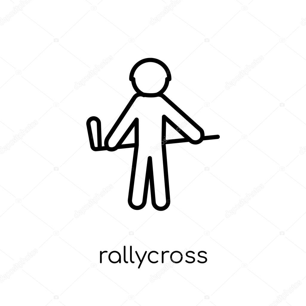 rallycross icon. Trendy modern flat linear vector rallycross icon on white background from thin line sport collection, editable outline stroke vector illustration