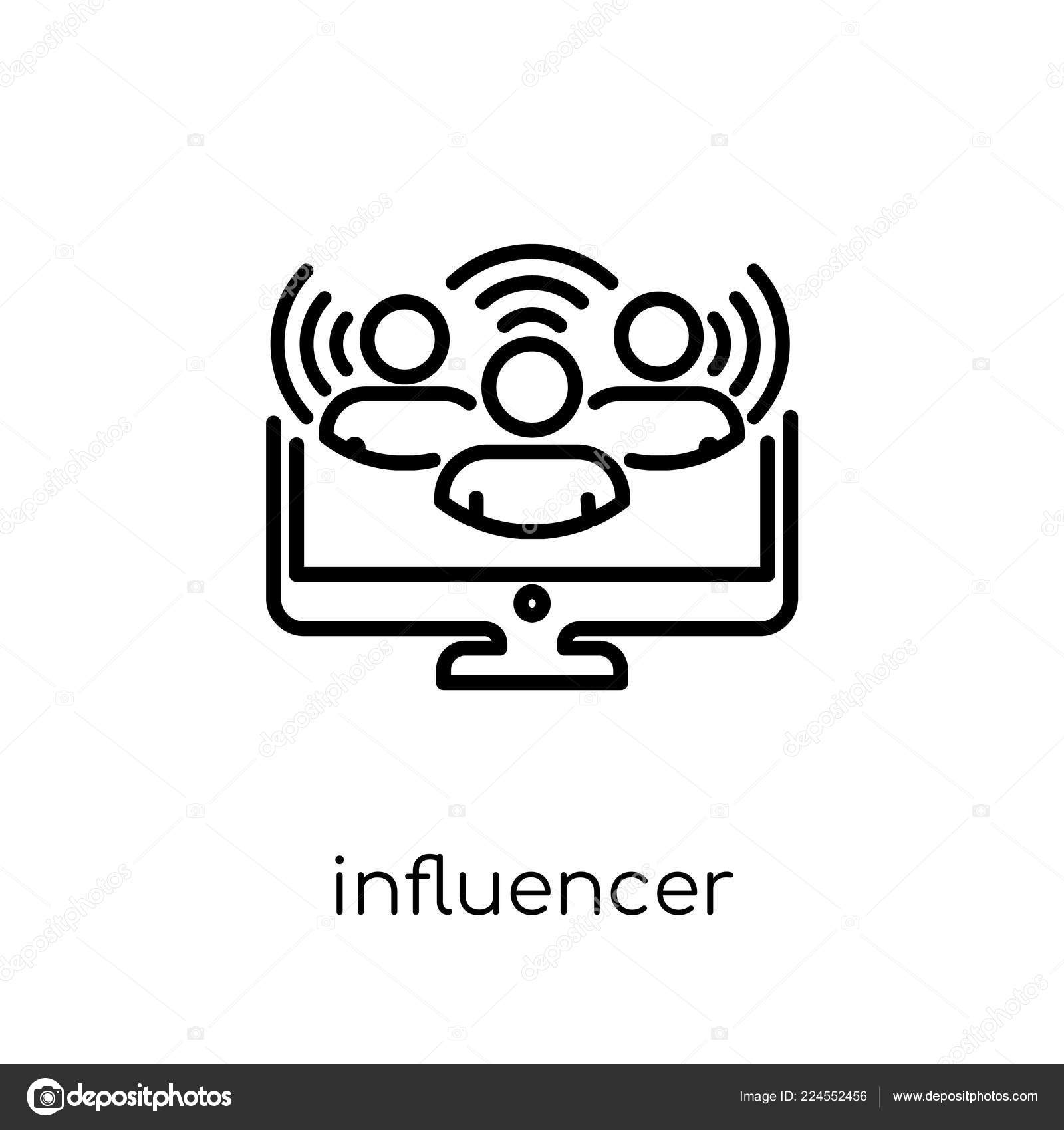 Influencer Icon Trendy Modern Flat Linear Vector Influencer Icon White Vector Image By C Tvectoricons Vector Stock 224552456