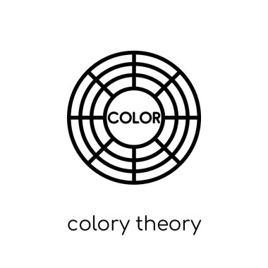 Colory teorisi simgesi. Modaya uygun modern düz doğrusal Colory teorisi simgesi beyaz arka planda ince çizgi teknoloji Collection, düzenlenebilir anahattı kontur vektör çizim vektör