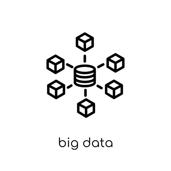 Ícone Big Data Vetor Linear Plano Moderno Moda Ícone Big — Vetor de Stock