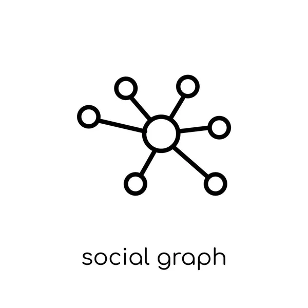 Socialt Diagram Ikonen Trendiga Moderna Platt Linjär Vektor Sociala Graf — Stock vektor