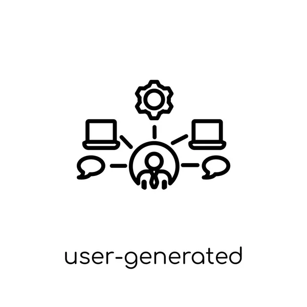 Icône Contenu Généré Par Utilisateur Vecteur Linéaire Plat Moderne Tendance — Image vectorielle