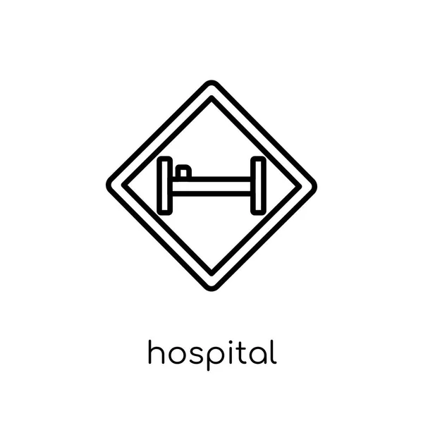 Krankenhausschild Symbol Trendige Moderne Flache Lineare Vektor Krankenhaus Zeichen Symbol — Stockvektor