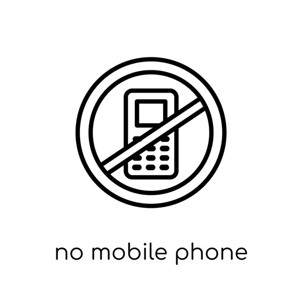 Pas Icône Panneau Téléphone Mobile Vecteur Linéaire Plat Moderne Mode — Image vectorielle