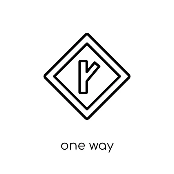 Einbahnstraßenzeichen Symbol Trendige Moderne Flache Lineare Vektor Einwegzeichen Symbol Auf — Stockvektor