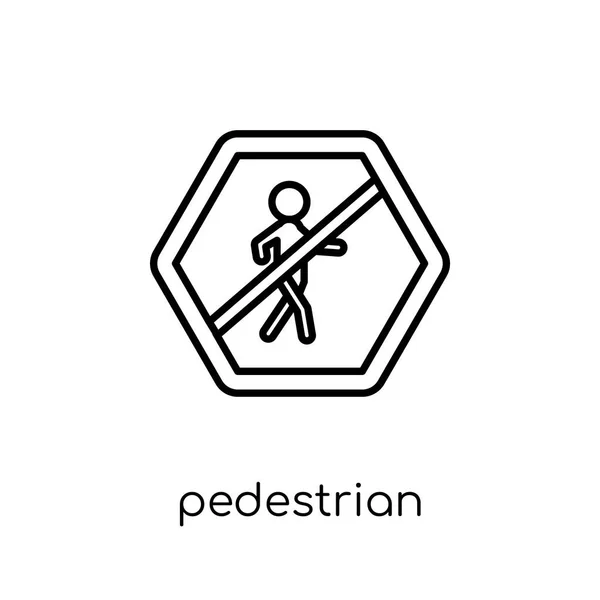 Fußgängerzeichensymbol Trendy Modernen Flachen Linearen Vektor Fußgänger Zeichen Symbol Auf — Stockvektor