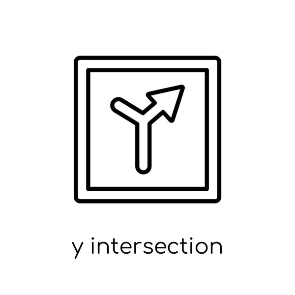 Icono Signo Intersección Moderno Moderno Vector Lineal Plano Icono Signo — Archivo Imágenes Vectoriales