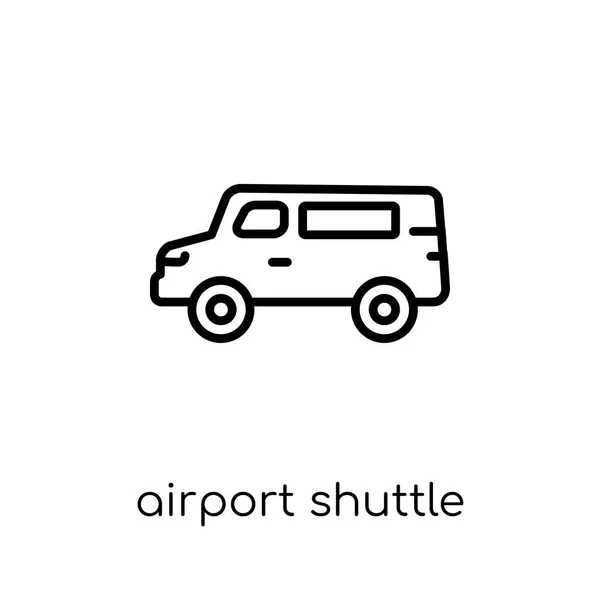 Flughafen Shuttle Symbol Trendige Moderne Flache Lineare Vektor Flughafen Shuttle — Stockvektor