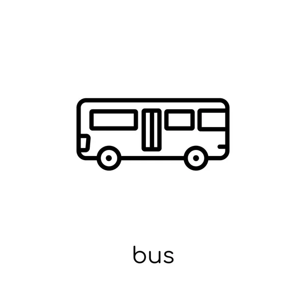 Icono Del Autobús Icono Moderno Moderno Bus Vectorial Lineal Plano — Vector de stock