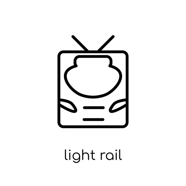 Lightrail Pictogram Trendy Modern Plat Lineaire Vector Light Rail Pictogram — Stockvector