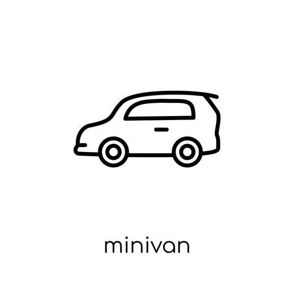 Minivan Ikone Trendige Moderne Flache Lineare Vektor Minivan Symbol Auf — Stockvektor