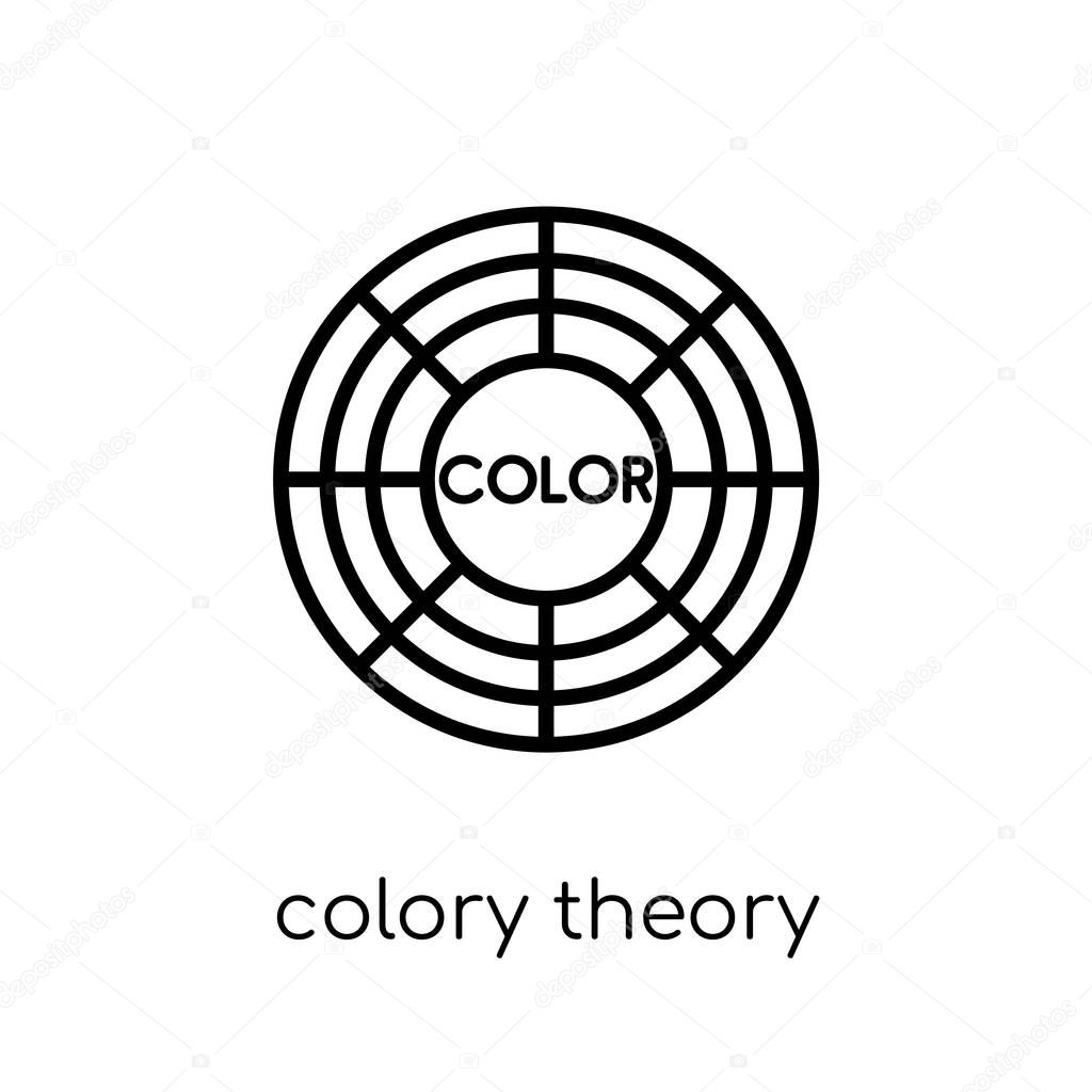 Colory theory icon. Trendy modern flat linear vector Colory theory icon on white background from thin line Technology collection, editable outline stroke vector illustration