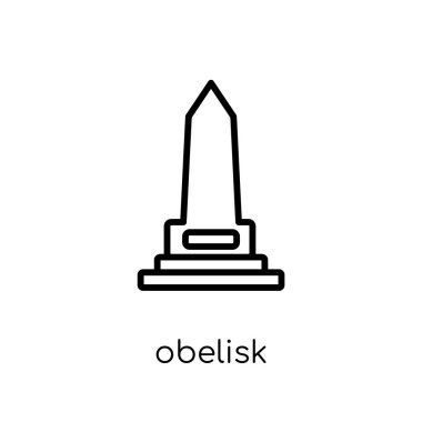 Dikilitaş simgesi. Modaya uygun modern düz doğrusal vektör dikilitaş kutsal kişilerin resmi üstünde ince çizgi Amerika Birleşik Devletleri koleksiyonu, düzenlenebilir anahattı kontur vektör çizim beyaz arka plan