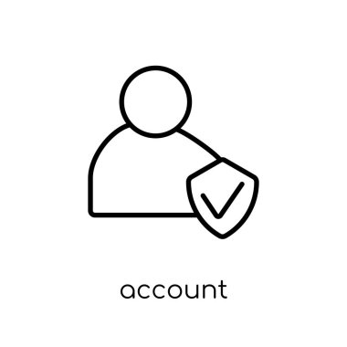 Hesap simgesi. Modaya uygun modern düz doğrusal vektör hesabı simgesini ince çizgi Collection, Anahat vektör çizim beyaz arka plan üzerinde