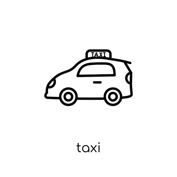 Icono Del Taxi Moderno Icono Moderno Vector Lineal Taxi Plano — Vector de stock