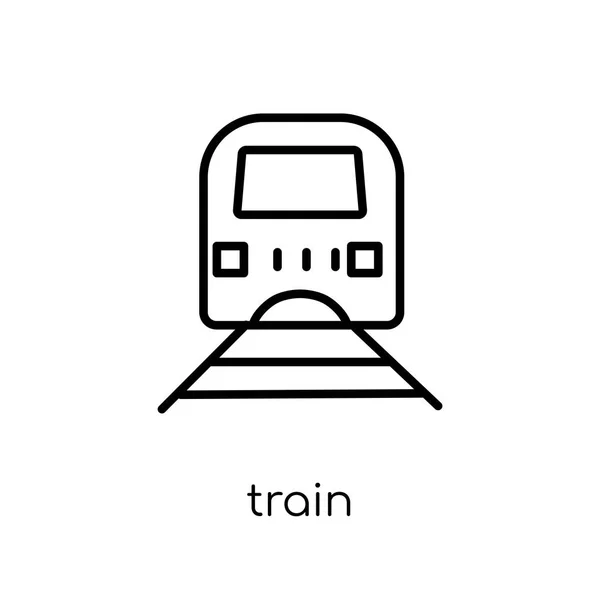 Τρένο Εικονίδιο Μοντέρνα Σύγχρονη Επίπεδη Γραμμική Διάνυσμα Τρένο Εικονίδιο Στο — Διανυσματικό Αρχείο