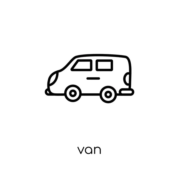 Icône Van Icône Van Vecteur Linéaire Plat Moderne Mode Sur — Image vectorielle