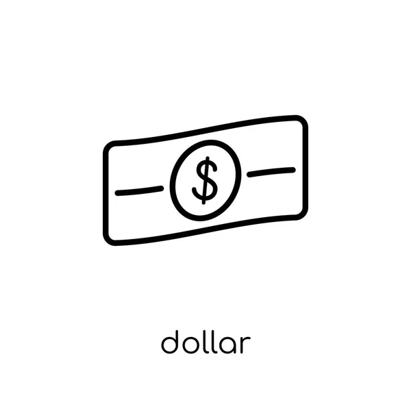 Het Pictogram Van Dollar Trendy Modern Plat Lineaire Vector Dollar — Stockvector