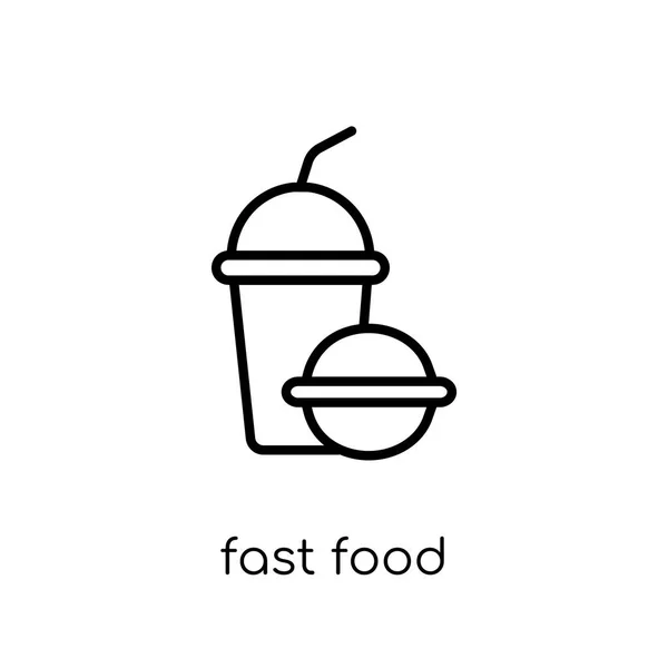Fast Food Ikone Trendige Moderne Flache Lineare Vektor Fast Food — Stockvektor