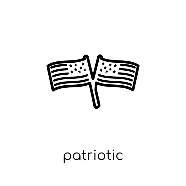 Patriotic Icon Trendy Modern Flat Linear Vector Patriotic Icon White — Stock Vector