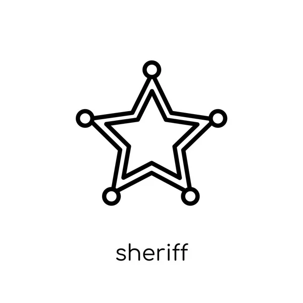 Icono Del Sheriff Icono Moderno Moderno Vector Lineal Plano Sheriff — Vector de stock
