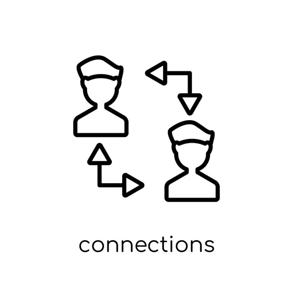Verbindungen Trendy Moderne Flache Lineare Vektorverbindungen Symbol Auf Weißem Hintergrund — Stockvektor