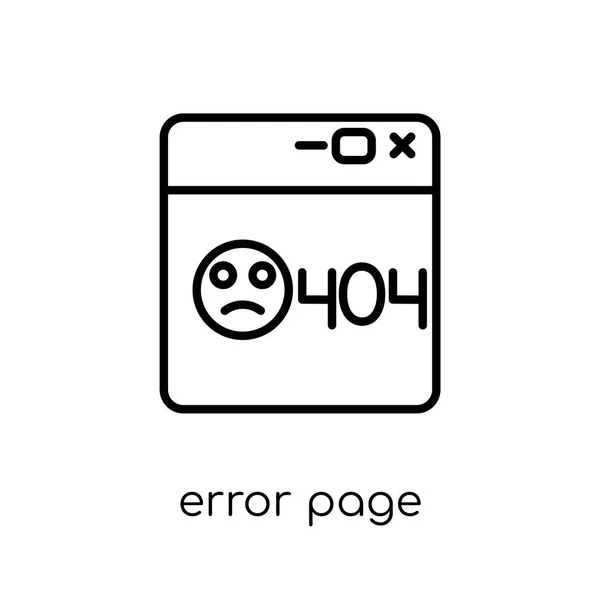 Icono Página Error Icono Página Error Vector Lineal Plano Moderno — Vector de stock