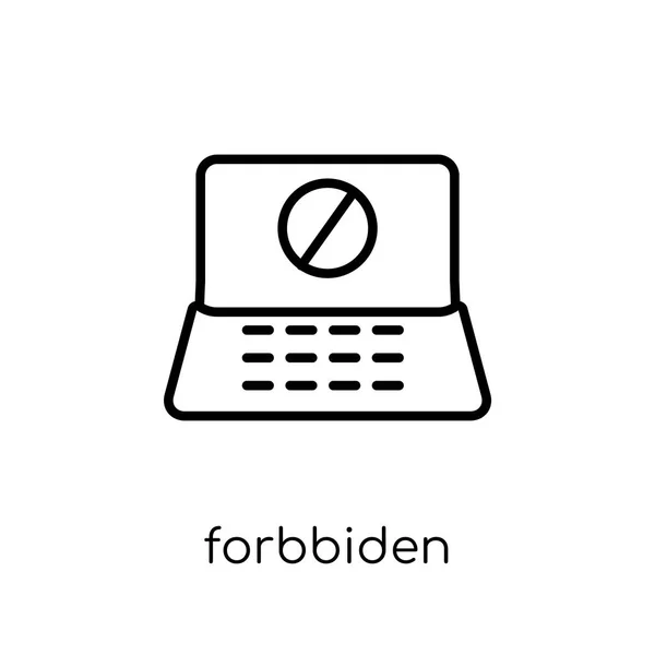 Forbbiden Icon Trendy Modern Flat Linear Vector Forbbiden Icon White — Stock Vector