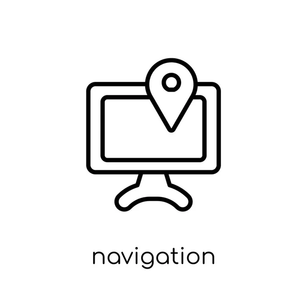 Ícone Navegação Ícone Navegação Vetorial Linear Plano Moderno Moda Fundo — Vetor de Stock