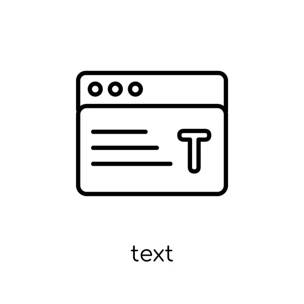 Ikona Textu Trendy Moderní Ploché Lineární Vektorové Ikona Text Bílém — Stockový vektor