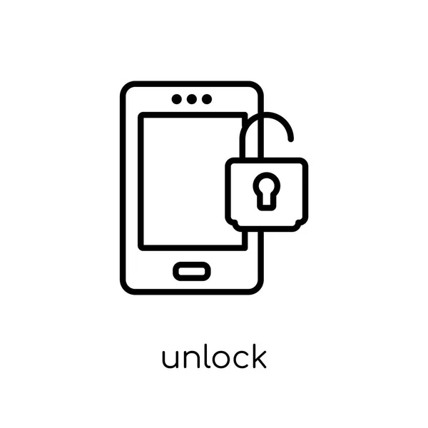 Desbloquear Icono Moderno Moderno Vector Lineal Plano Desbloquear Icono Sobre — Archivo Imágenes Vectoriales