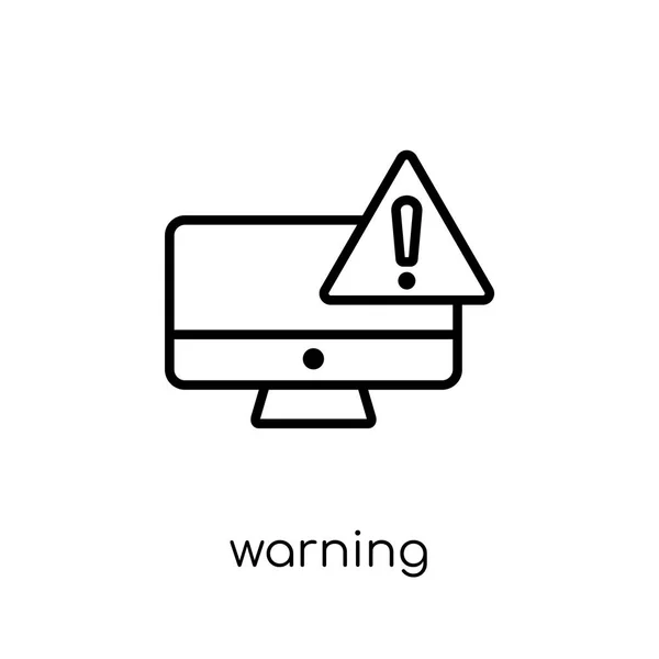 Warning Icon Trendy Modern Flat Linear Vector Warning Icon White — Stock Vector