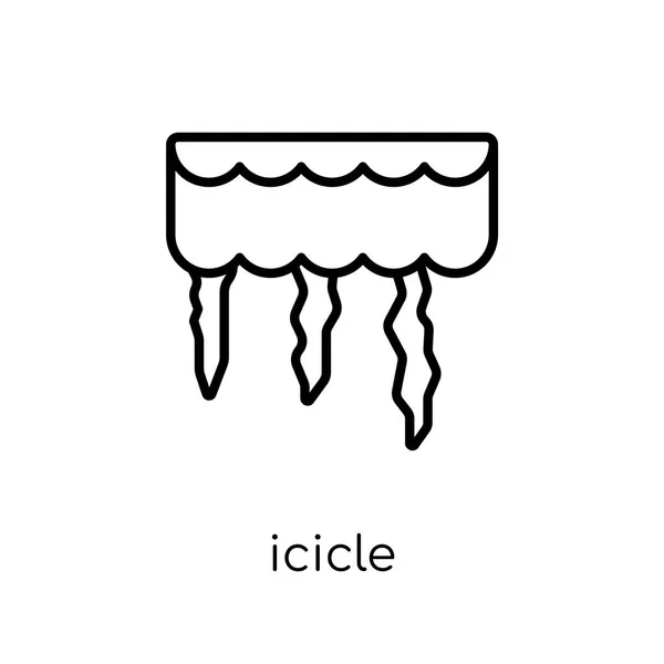 Icicle Icon Trendy Modern Flat Linear Vector Icicle Icon White — Stock Vector