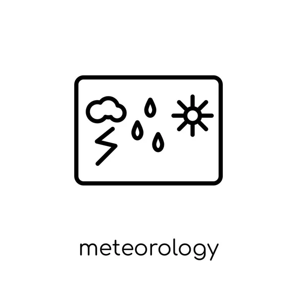 Meteorology Icon Trendy Modern Flat Linear Vector Meteorology Icon White — Stock Vector