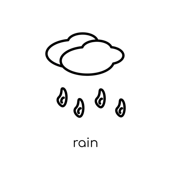 Rain Icon Trendy Modern Flat Linear Vector Rain Icon White — Stock Vector