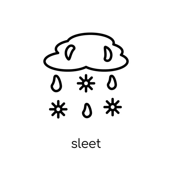 雨雪图标 时尚现代平面线性向量雨雪图标在白色背景从细线天气收集 概述向量例证 — 图库矢量图片