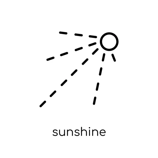 Сонячна Ікона Модні Сучасні Плоскі Лінійні Векторні Іконки Сонця Білому — стоковий вектор