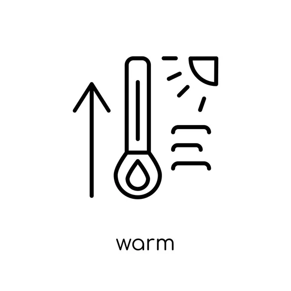 Warm Icon Trendy Modern Flat Linear Vector Warm Icon White — Stock Vector