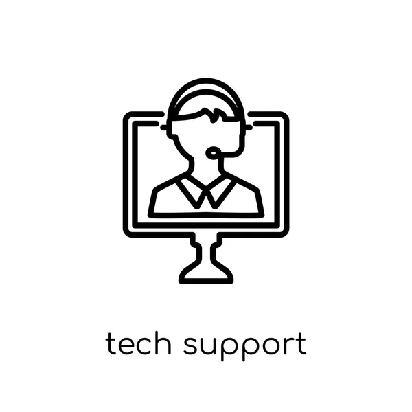 Tech Support Icon Trendy Modern Flat Linear Vector Tech Support — Stock Vector