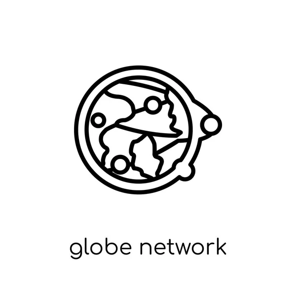 Icono Red Globe Moderno Moderno Vector Lineal Plano Globe Icono — Vector de stock