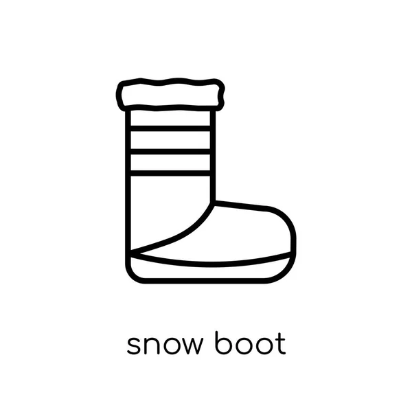 雪靴图标 时尚现代平面线性向量雪靴子图标在白色背景从细线冬天汇集 概述向量例证 — 图库矢量图片