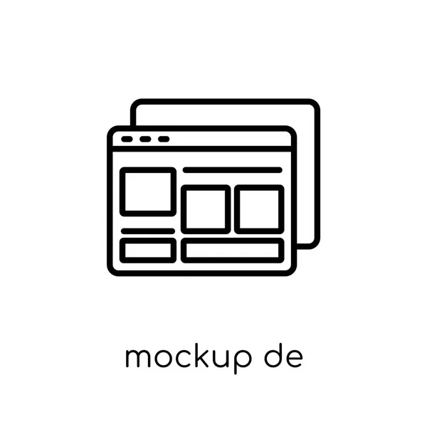 Mockup Design Icon Trendy Modern Flat Linear Vector Mockup Design Vector Graphics