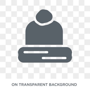 Kış kap simgesi. Kış cap tasarım konsepti kış koleksiyonundan. Basit öğe vektör çizim şeffaf arka plan üzerinde.