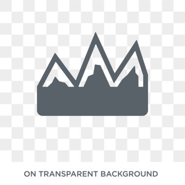 karlı dağ simgesi. karlı dağ tasarım konsepti kış koleksiyonundan. Basit öğe vektör çizim şeffaf arka plan üzerinde.