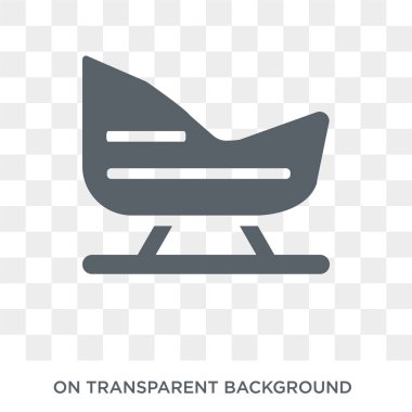 Kızak simgesi. Altı köşeli tasarım konsepti koleksiyonundan. Basit öğe vektör çizim şeffaf arka plan üzerinde.