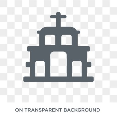 Chapel kutsal kişilerin resmi. Chapel tasarım konsepti kış koleksiyonundan. Basit öğe vektör çizim şeffaf arka plan üzerinde.