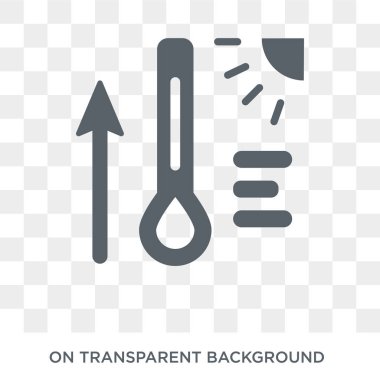 Sıcak simge. Hava koleksiyonundan sıcak tasarım konsepti. Saydam arka planda basit eleman vektör çizimi.