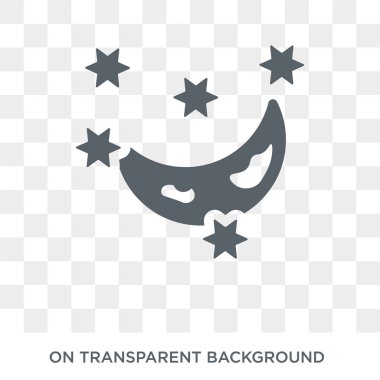 Yıldızlı gece simgesi. Yıldızlı gece tasarım konsepti hava koleksiyonundan. Basit öğe vektör çizim şeffaf arka plan üzerinde.